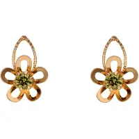 Gaya Pendientes oro rosa / verde