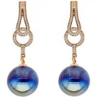 Faina Pendientes azul / oro rosa