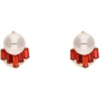 Faina Pendientes rojo / blanco perla