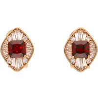 NAEMI Pendientes oro / manzana / rojo rubí / transparente