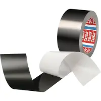 TESA Cinta adhesiva de aluminio 50577, color negro (mate), dimensiones (largo x ancho): 25 m x 50 mm, código: 50577-00000-01, 1 rollo (50577-00000-01)
