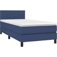 Syfax Cama box spring con colchón tela azul 80x200 cm