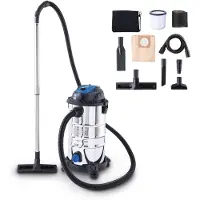 Scheppach Aspiradora de líquidos y secos VC30 Premium - 1200W | Longitud del tubo: 3 metros | Cable de alimentación: 6 metros | Capacidad: 30 litros | Presión: 20 kPa