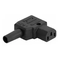 Bachmann Conector para dispositivos electrónicos , estándar IEC320 C13, con ángulo recto, 10A/250VAC, conexión por tornillo, color negro