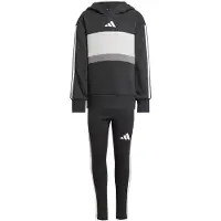Adidas Chándal 'SEASONAL ESSENTIALS TIBERIO 3 STRIPES FLEECE LEGGINGS' gris / negro / blanco
