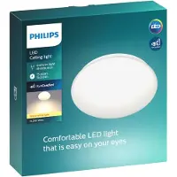 Philips Lámpara de techo funcional Moire, 17 W, LED, bombillas no reemplazables, 2700 K, 1700 lúmenes, IP20, blanca