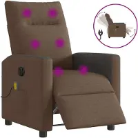 Syfax Sillón reclinable de masaje eléctrico tela marrón