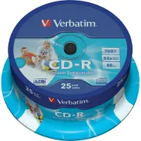 Verbatim Cd-r 700mb Imprimible 52x Velocidad 25 Unidades