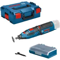 Bosch Herramienta rotativa inalámbrica GRO de 10,8 V, versión "Solo", con maletín L-BOXX (06019C5002)