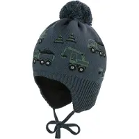 Maximo - Mini Boys' Beanie with Pompom and Ribbon - Gorro size 45-47 cm, azul
