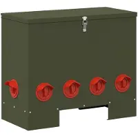 vidaXL Comedero para gallinas, color verde oliva, 60,5 x 29 x 51 cm, capacidad de 25 kg