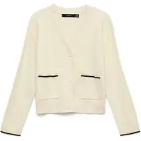 Vero Moda Cárdigan 'VMGold' crema / negro