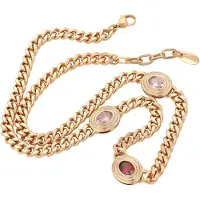 Gaya Cadena oro rosa / rosa / rojo rubí