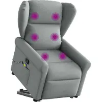 Syfax Sillón de masaje reclinable de pie de tela gris claro