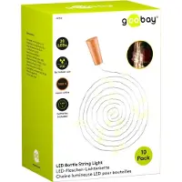 Goobay 49854: Guirnalda de luces LED con 10 unidades, para decorar botellas, color plateado y marrón claro. Ideal para crear un ambiente acogedor en botellas de vidrio
