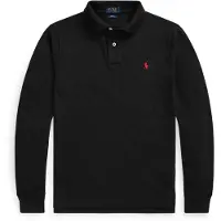 Ralph Lauren para hombre. 710681126037 Polo de piqué Slim Fit de manga larga negro (XXL), Casual, Algodón, outlet 202