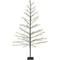 Lumineo Árbol de Navidad metálico iluminado, 180 cm de altura, con 232 luces LED, apto para uso en interiores y exteriores
