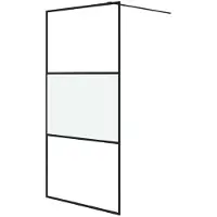 Syfax Mampara de ducha vidrio ESG semiesmerilado negro 100x195 cm