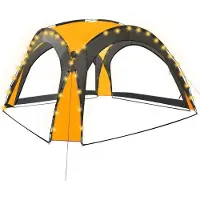 Syfax Carpa de fiesta con LED 4 paredes laterales verde 3,6x3,6x2,3 m