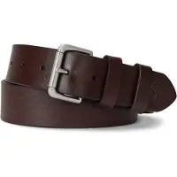 Ralph Lauren para hombre. 405899989001 Cinturón de piel con hebilla de rodillo marrón (42 cm), Casual, Clásico, outle