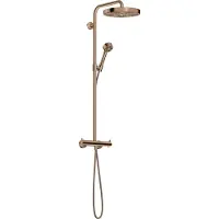 Axor Sistema de ducha One con termostato y ducha superior de 280 mm, 1 chorro, acabado en dorado pulido