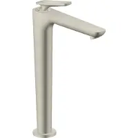 Axor Citterio C, grifo monomando para lavabo, modelo 250, con tecnología CoolStart y juego de desagüe, acabado acero inoxidable