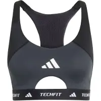 Adidas adidasSujetador de entrenamiento con bloques de colores para impacto medio TECHFIT M Black / Carbon Mujer