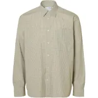 Selected Camisa 'SLHRLXLARRY' beige oscuro / negro
