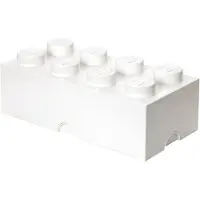 LEGO Ladrillo de almacenamiento de 8 espigas (blanco)