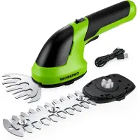 Workpro Tijeras de podar inalámbricas , 7,2V, color verde. Tijeras de césped eléctricas, de diseño ergonómico