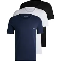 BOSS para hombre. 50475284 Pack 3 Camisetas RN Clásico negro, azul, blanco (M), Homewear, Gris, Algodón, Manga corta, outlet 2026.