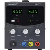 Voltcraft LPS1305: Fuente de alimentación de laboratorio, ajustable de 0 a 30 V, de 0 a 5 A, con una potencia de 150 W. Número de salidas: 1
