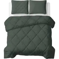 Royal Textile Sleeptime. Edredón suave, color gris/verde, tamaño 240 x 200 cm, incluye fundas de almohada