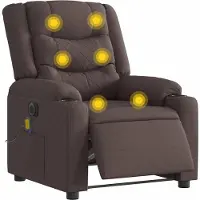 Syfax Sillón de masaje eléctrico, color marrón oscuro, tapizado en tela