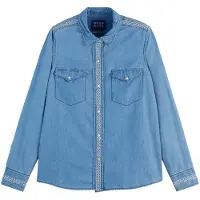 Scotch & Soda Washed Out Lightweight Denim Shirt Washed Indigo Talla: 34 | Camisas Outlet | Mujer | Azul