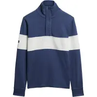 Superdry para hombre. M2014171A Jersey de rugby clásica con cuello panadero azul (XL), Casual, Algodón, outlet 2026.