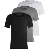 BOSS para hombre. 50475284 Pack 3 Camisetas RN Clásico negro, blanco, gris (XL), Casual, Algodón, Manga corta, outlet 2026.