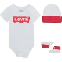 Levi's Kids Pijama entero/body 'Classic Batwing Infant 3pc Set' blanco