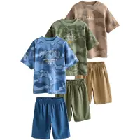 Next Pijama azul / marrón / verde / offwhite
