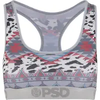 PSD Sujetador 'Cowboy Serape' azul cian / gris / rojo pastel / blanco