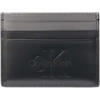 Calvin Klein Estuche 'Smooth Monologo Card' gris oscuro / negro