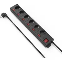 Hama Regleta 223160 6 Tomas De Corriente Con Interruptor 1.4 M