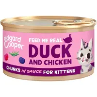 Edgard & Cooper - Trozos de Pato y Pollo de Corral en Salsa - Gatito - 18 x 85 g