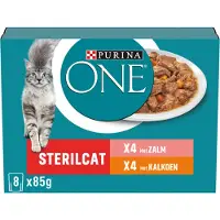 Purina One Sterilcat - Pavo, salmón, ternera y pollo - 40 x 85 g