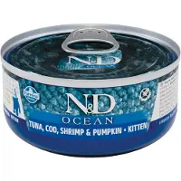 Farmina N&D Ocean Kitten - Atún, bacalao, camarón & calabaza - 24 x 70 g