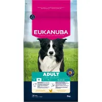 Eukanuba , alimento seco premium para perros adultos de razas medianas, sabor a pollo - 15 kg