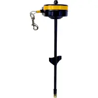 Petstages - Correa retráctil con piqueta de suelo - Amarillo/Negro - Large