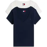 Tommy Hilfiger Camiseta De Manga Corta Con Cuello Pico Dw0dw21367 2 Unidades