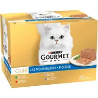 Gourmet Gold Mousse - Pollo, Salmón, Riñones, Conejo - 16 x 85 g