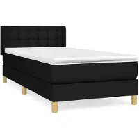 Syfax Cama box spring con colchón tela negro 90x190 cm